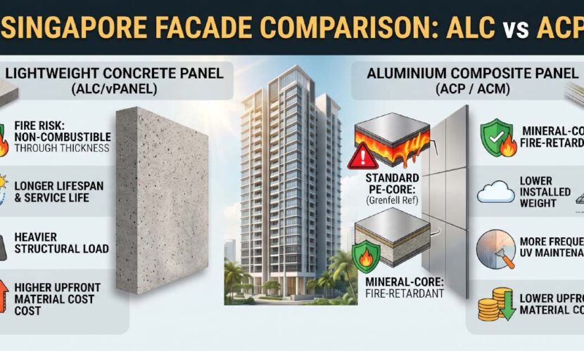 Lightweight Concrete Panel vs Aluminium Composite Panel for Singapore Facades